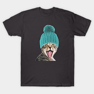 Cat with Hat Illustration T-Shirt